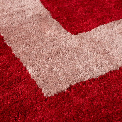 Joli Geometric Red & Pink Rug
