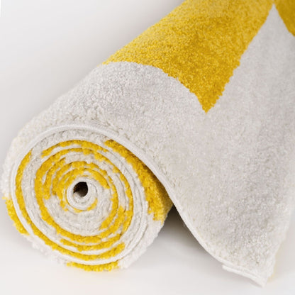 Joli Geometric Yellow & White Rug