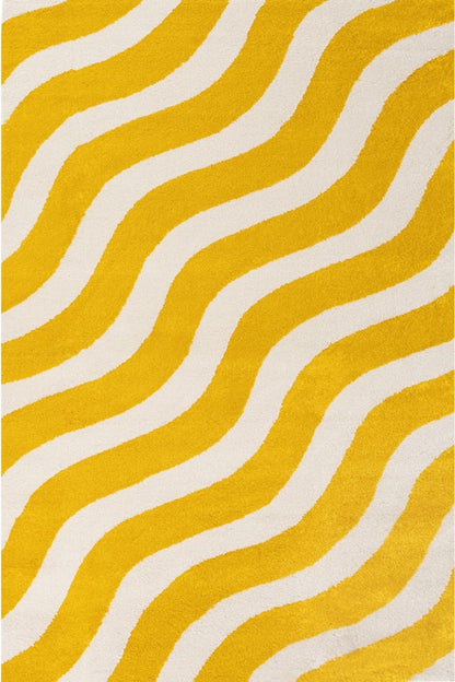 Joli Wave Yellow & White Rug