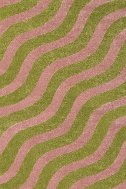 Joli Wave Green & Pink Rug