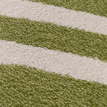 Joli Striped Green & White Rug