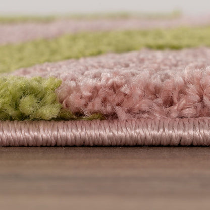 Joli Striped Green & Pink Rug