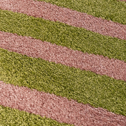Joli Striped Green & Pink Rug