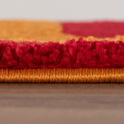 Joli Checkered Red & Orange Rug