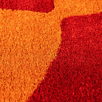 Joli Checkered Red & Orange Rug