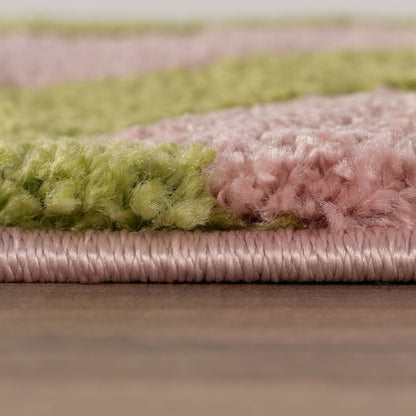 Joli Checkered Green & Pink Rug
