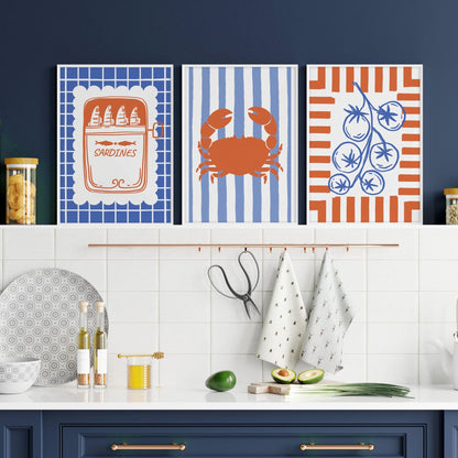 Kitchen Modern Wall Decor | Set of 3 Italian Lifestyle Wall art Prints