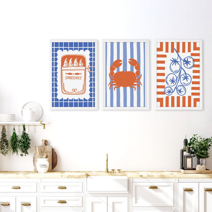 Kitchen Modern Wall Decor | Set of 3 Italian Lifestyle Wall art Prints