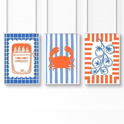 Kitchen Modern Wall Decor | Set of 3 Italian Lifestyle Wall art Prints