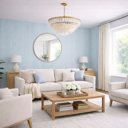 Large Fluted Wall Panels in Baby Blue - 240cm x 60cm