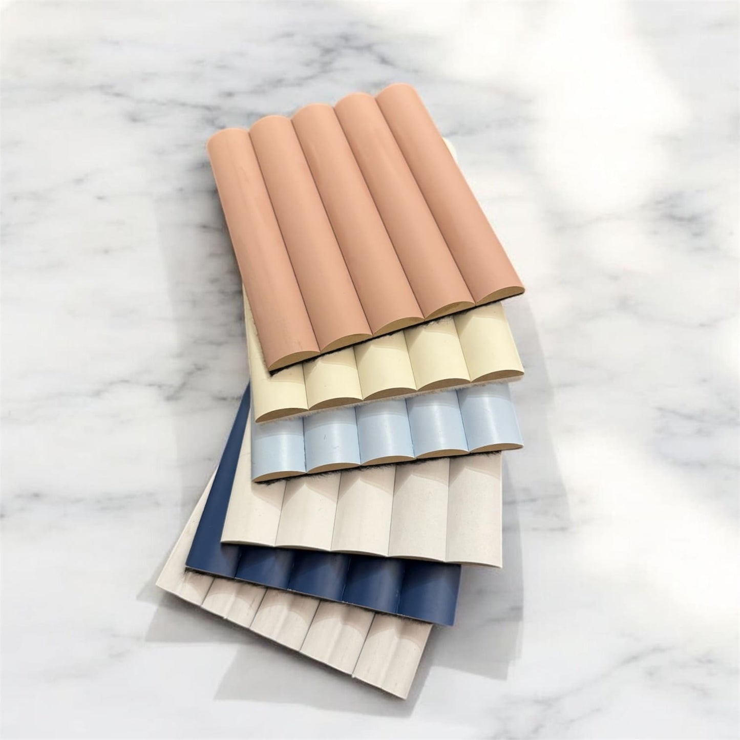 Large Fluted Wall Panels in Baby Blue - 240cm x 60cm