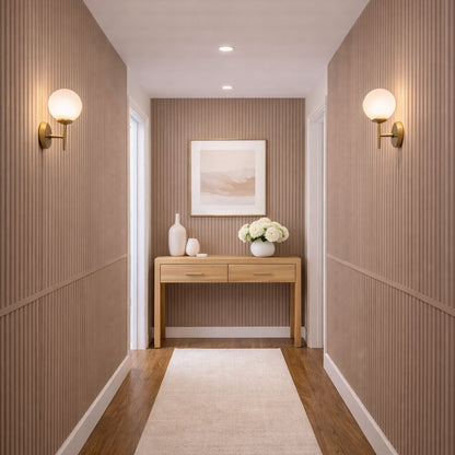 Large Fluted 240cm x 60cm Wall Panels In Biscuit