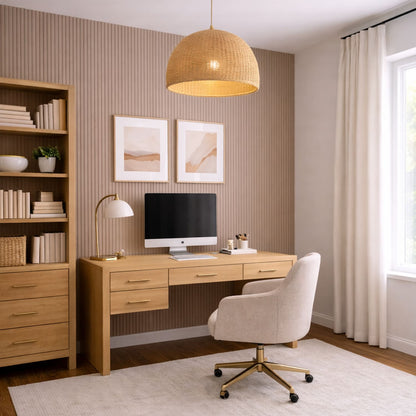 Large Fluted 240cm x 60cm Wall Panels In Biscuit
