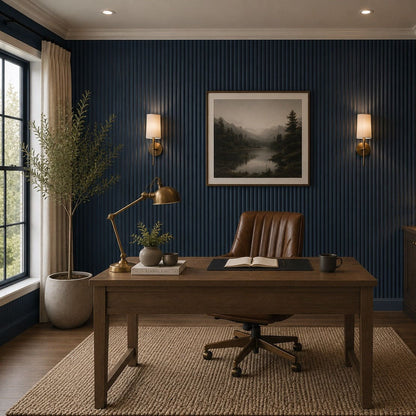 Large Fluted Wall Panels in Blue Maize - 240cm x 60cm
