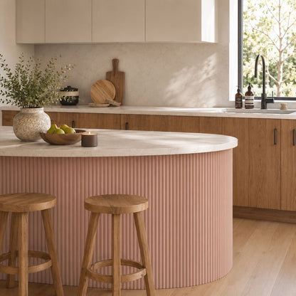 Large Fluted Wall Panels in Dusky Pink - 240cm x 60cm