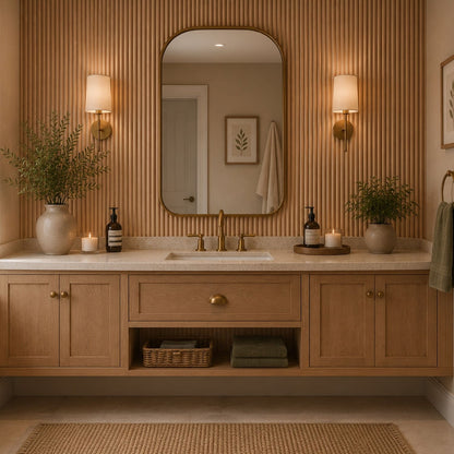 Large Fluted Wall Panels in Natural Oak - 240cm x 60cm