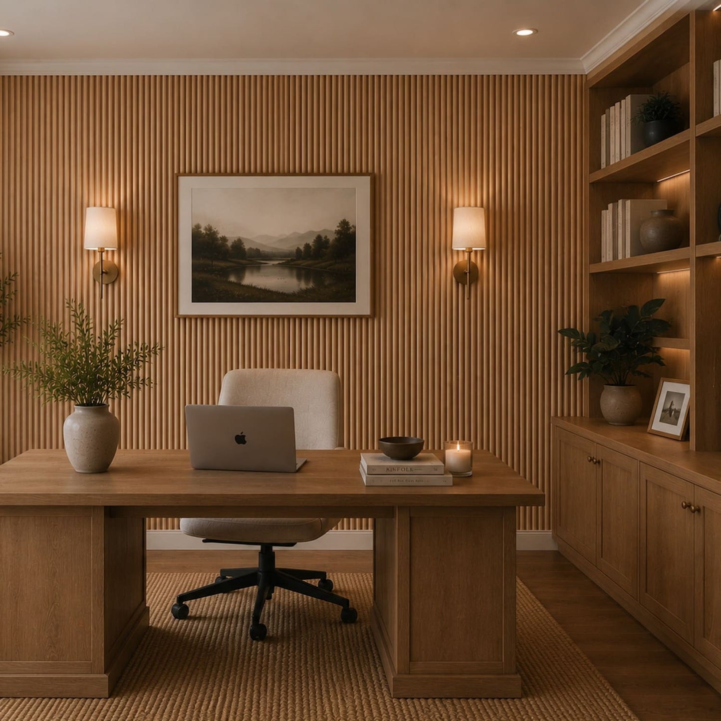 Large Fluted Wall Panels in Natural Oak - 240cm x 60cm