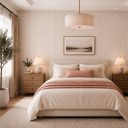 Large Fluted Wall Panels in Off White Scallop - 240cm x 60cm