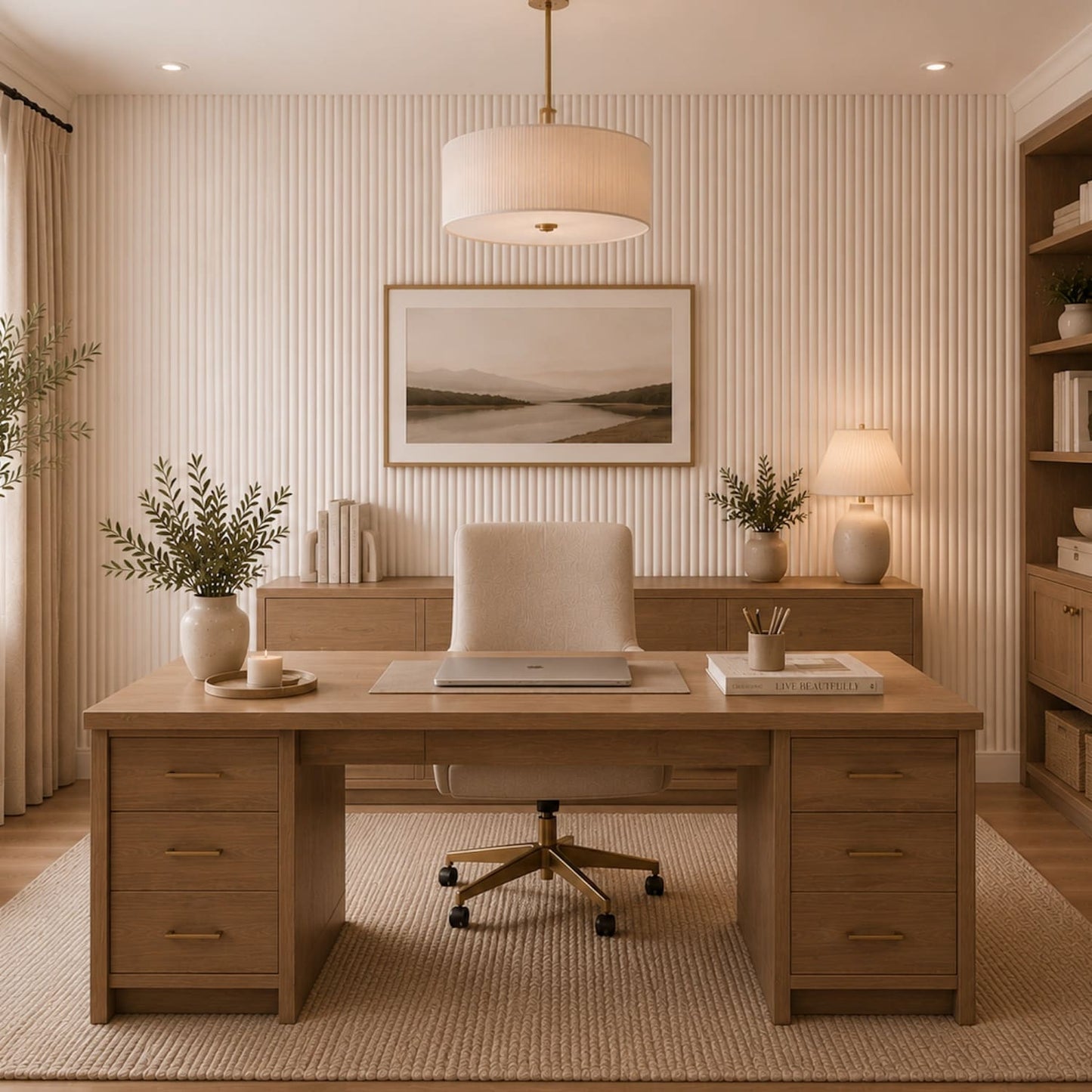Large Fluted Wall Panels in Off White Scallop - 240cm x 60cm