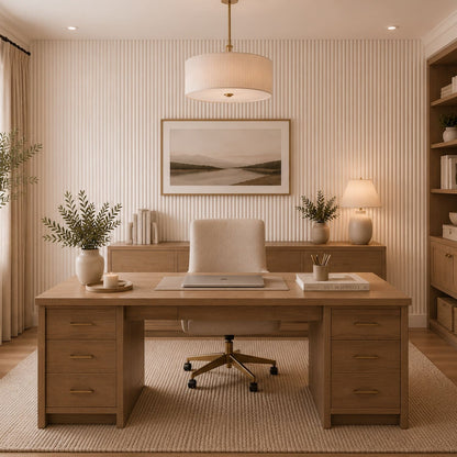 Large Fluted Wall Panels in Off White Scallop - 240cm x 60cm
