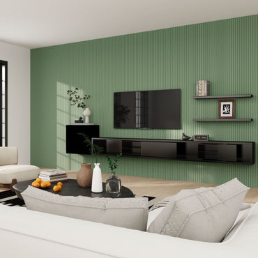 Large Fluted 240cm x 60cm Wall Panels In Vintage Sage Green