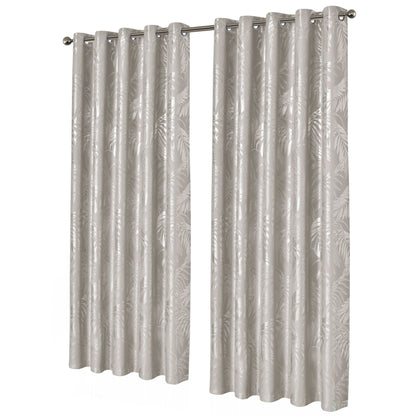 Leaf Natural Sparkle Blackout Curtains Super Soft Thermal Insulated Eyelet Drapes for Living Room & Bedroom 2 Panels by OLIVIA ROCCO