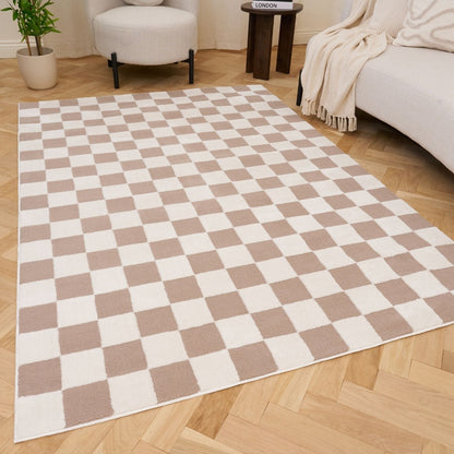 Loft Checkerboard Beige Rug