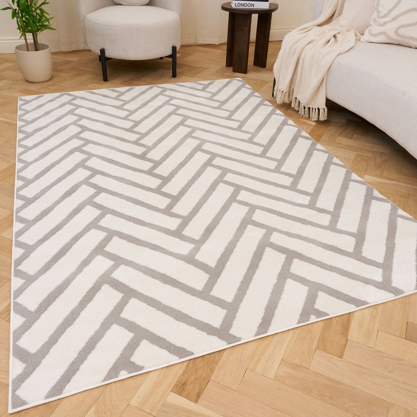 Loft Chevron Grey Rug