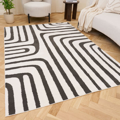 Loft Geometric Dark Grey Rug