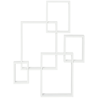 Aurora Floating Shelves, Interlocking Cube Shelves for Decoration, White