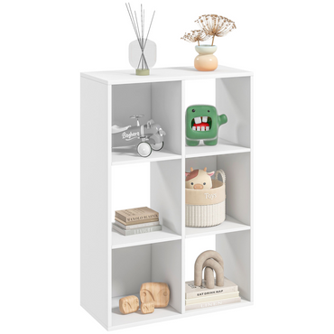 Storage Cabinet Bookcase 6 Cube Organiser Shelves White