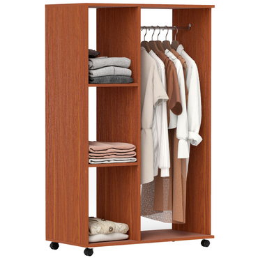 Open Wardrobe W/ Clothes Hanging Rail-Walnut