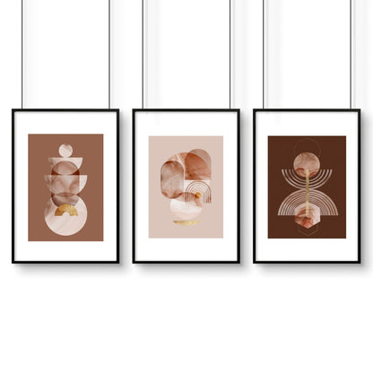 Mid Century Modern Art Work – Set of 3 Framed Prints