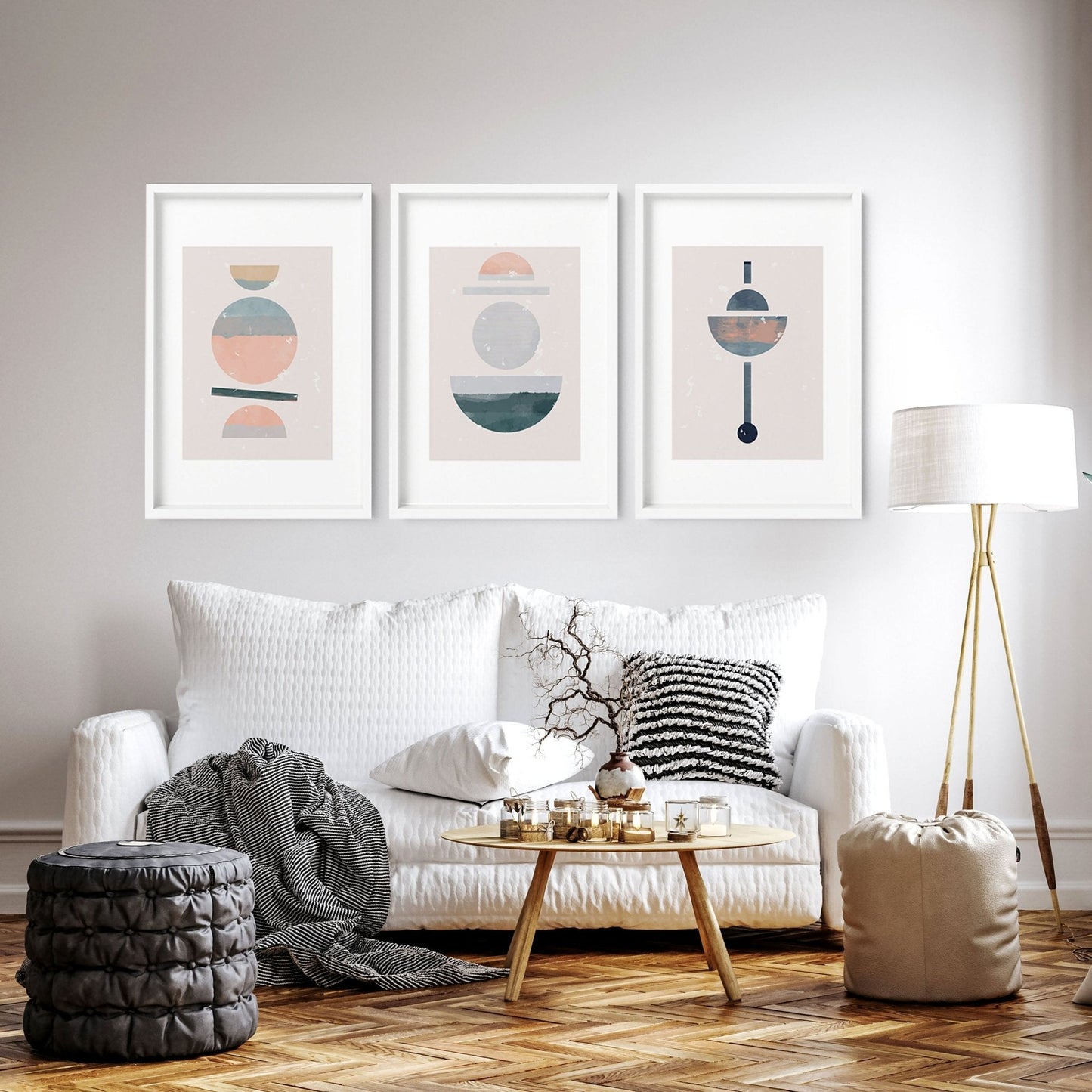 Abstract art for wall | set of 3 framed wall art