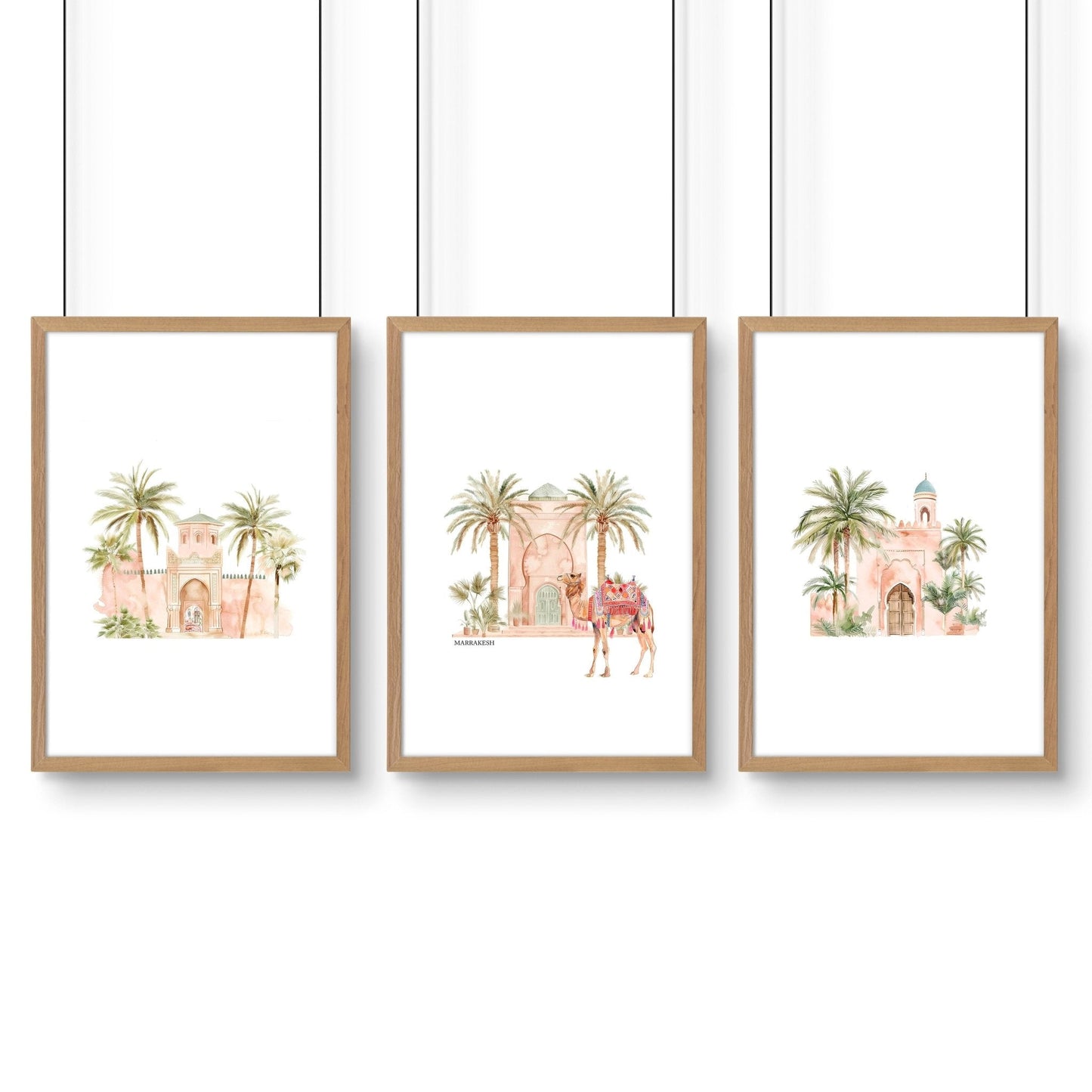 Modern Art Wall Decoration | Set of 3 Moroccan Inspired Wall art Prints