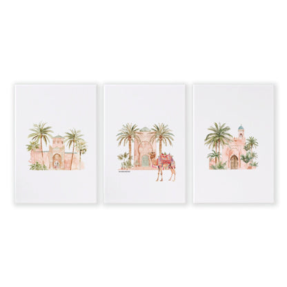 Modern Art Wall Decoration | Set of 3 Moroccan Inspired Wall art Prints