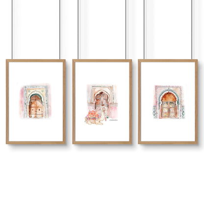 Modern Artwork For Walls | Set of 3 Moroccan Inspired Wall art Prints