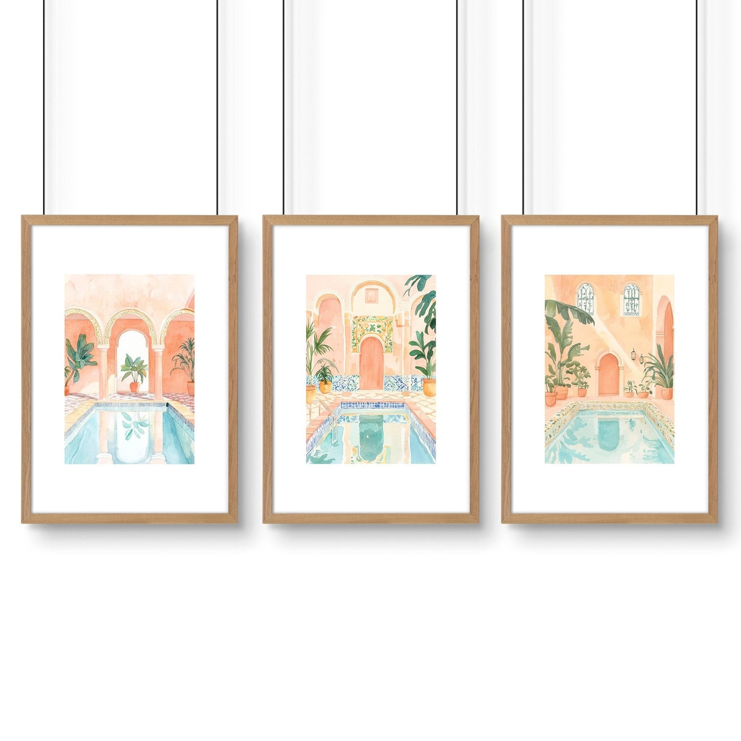 Modern Artwork Paintings | Set of 3 Beach Decor Wall art Prints