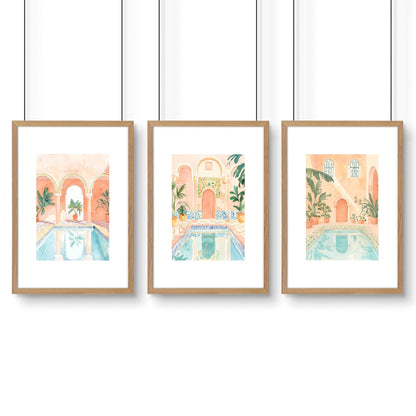Modern Artwork Paintings | Set of 3 Beach Decor Wall art Prints