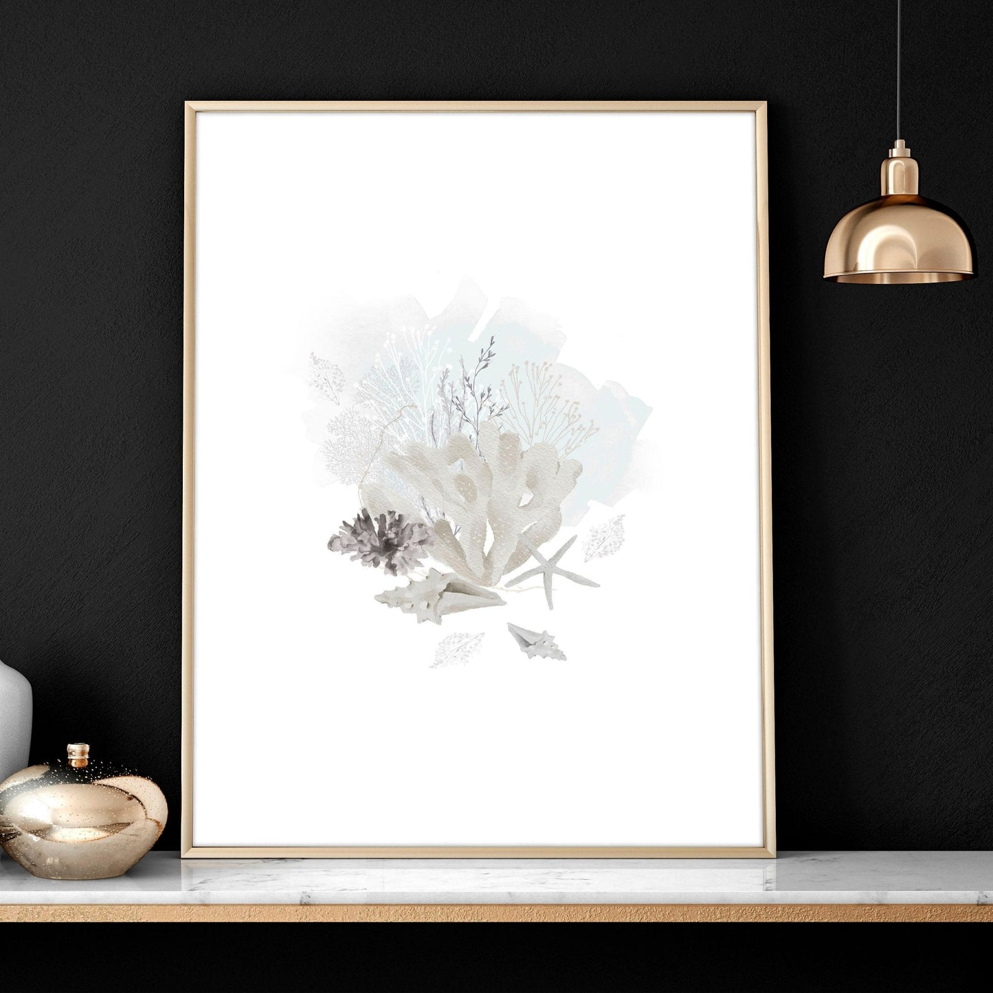 Modern beach house decor | Set of 3 wall art prints