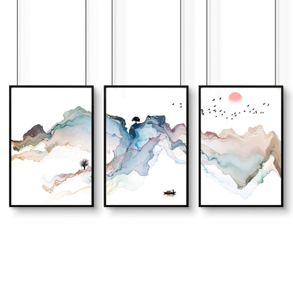 Modern home office ideas | set of 3 wall art prints