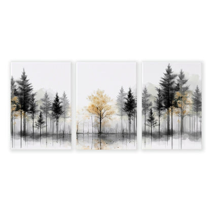 Modern Living Room Wall Art | Set of 3 Asian Inspired Wall art Prints