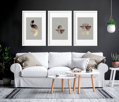 Modern Wall Art for Living Room – Set of 3 Prints