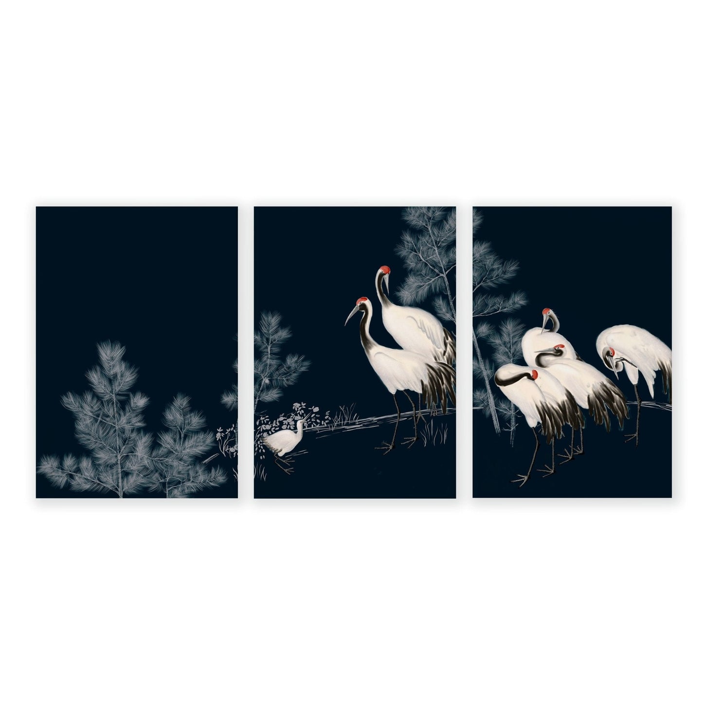 Modern Wall Art Large | Set of 3 Asian Inspired Wall art Prints