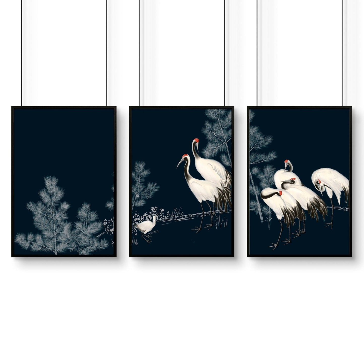 Modern Wall Art Large | Set of 3 Asian Inspired Wall art Prints