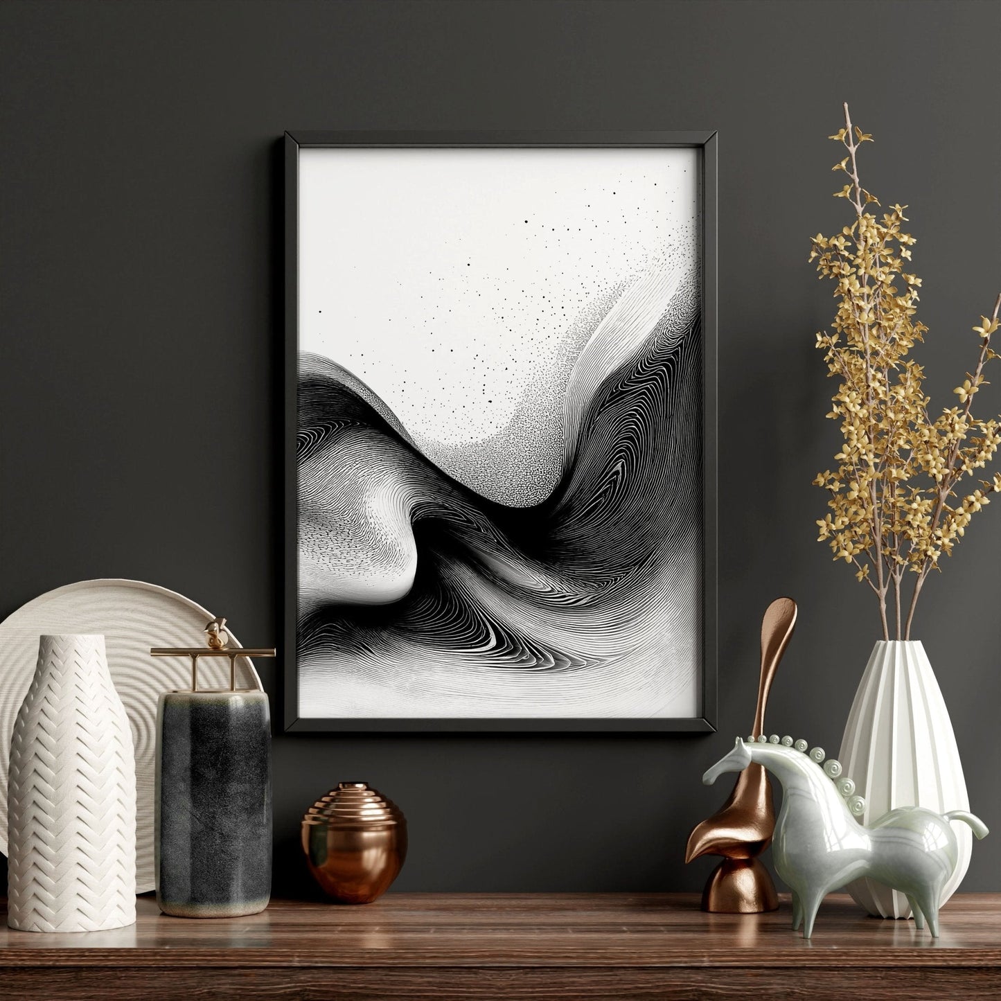 Modern Wall Art Living Room | Set of 3 Asian Inspired Wall art Prints