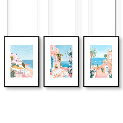 Modern Wall Decor Art | Set of 3 Beach Decor Wall art Prints