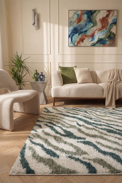 Moodi Shaggy Green Nyra Rug