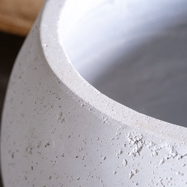 Orbello | White Mist – 70cm Extra Large Concrete Sphere Planter – 207L Round Plant Pot