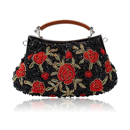 Polyester Flower Beading Pillow Shape Evening Bags